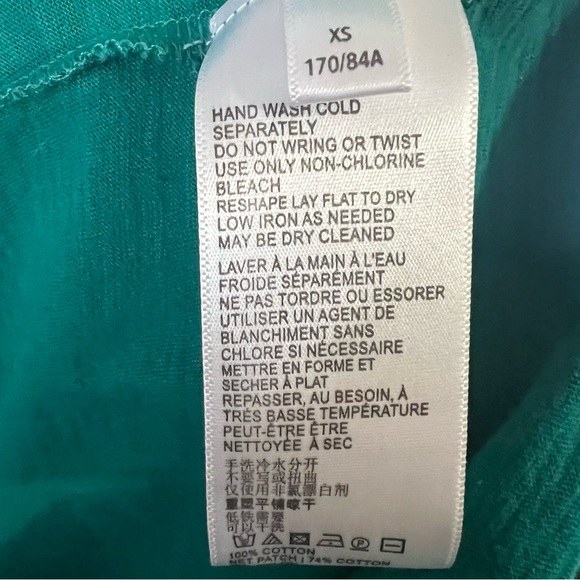 Anthropologie Women's XS Green One Shoulder 100% Cotton Lace Ruffle Top - Picture 5 of 5